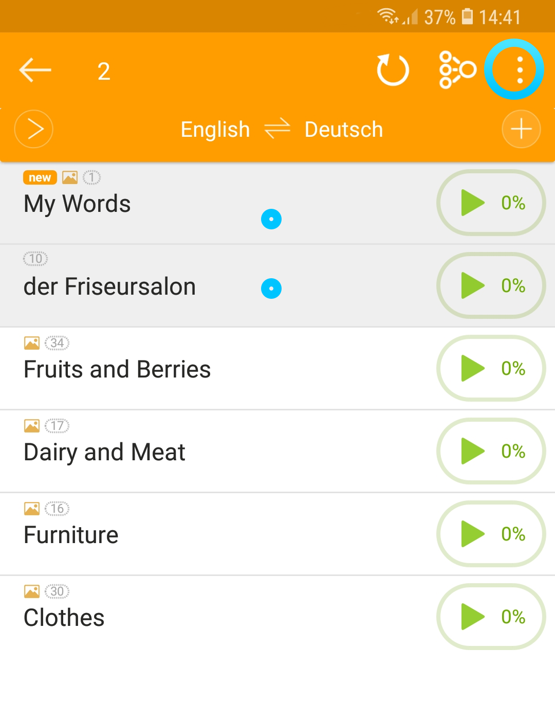 How can I save my categories on my device? Lexilize Flashcards